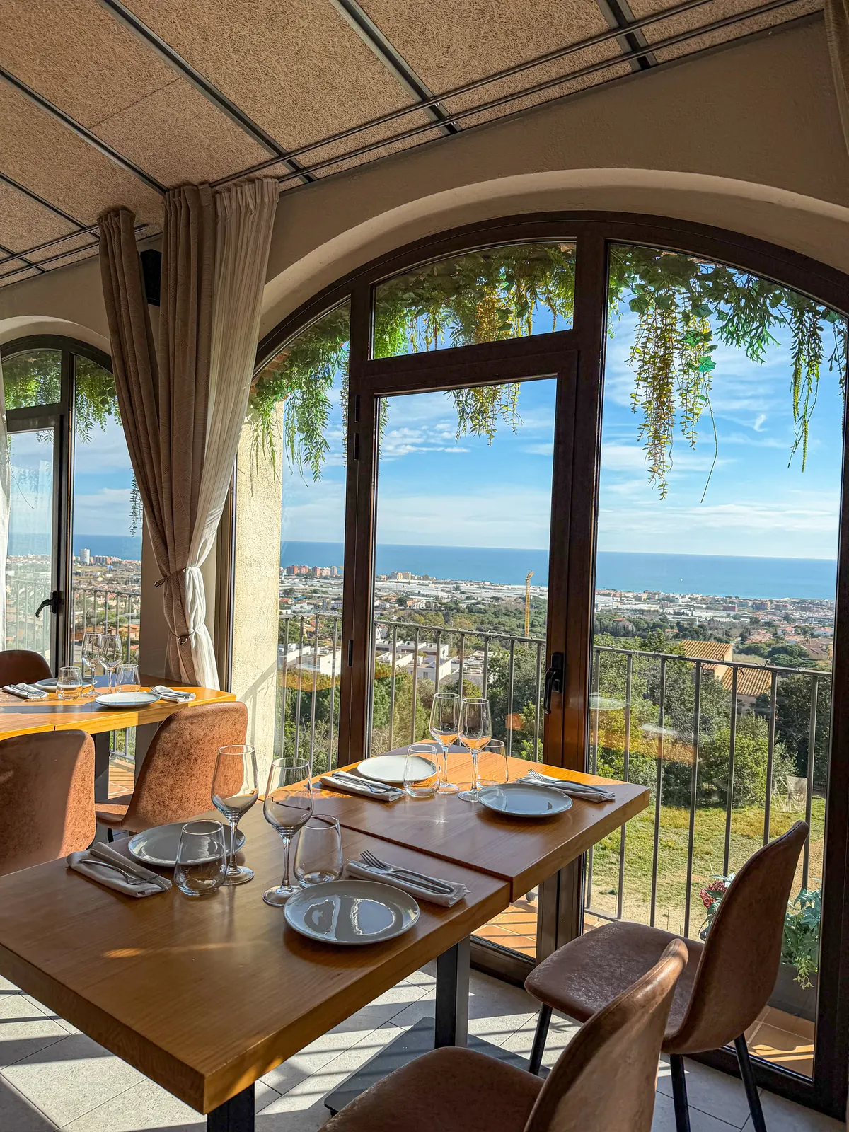 Table by the window overlooking the Maresme